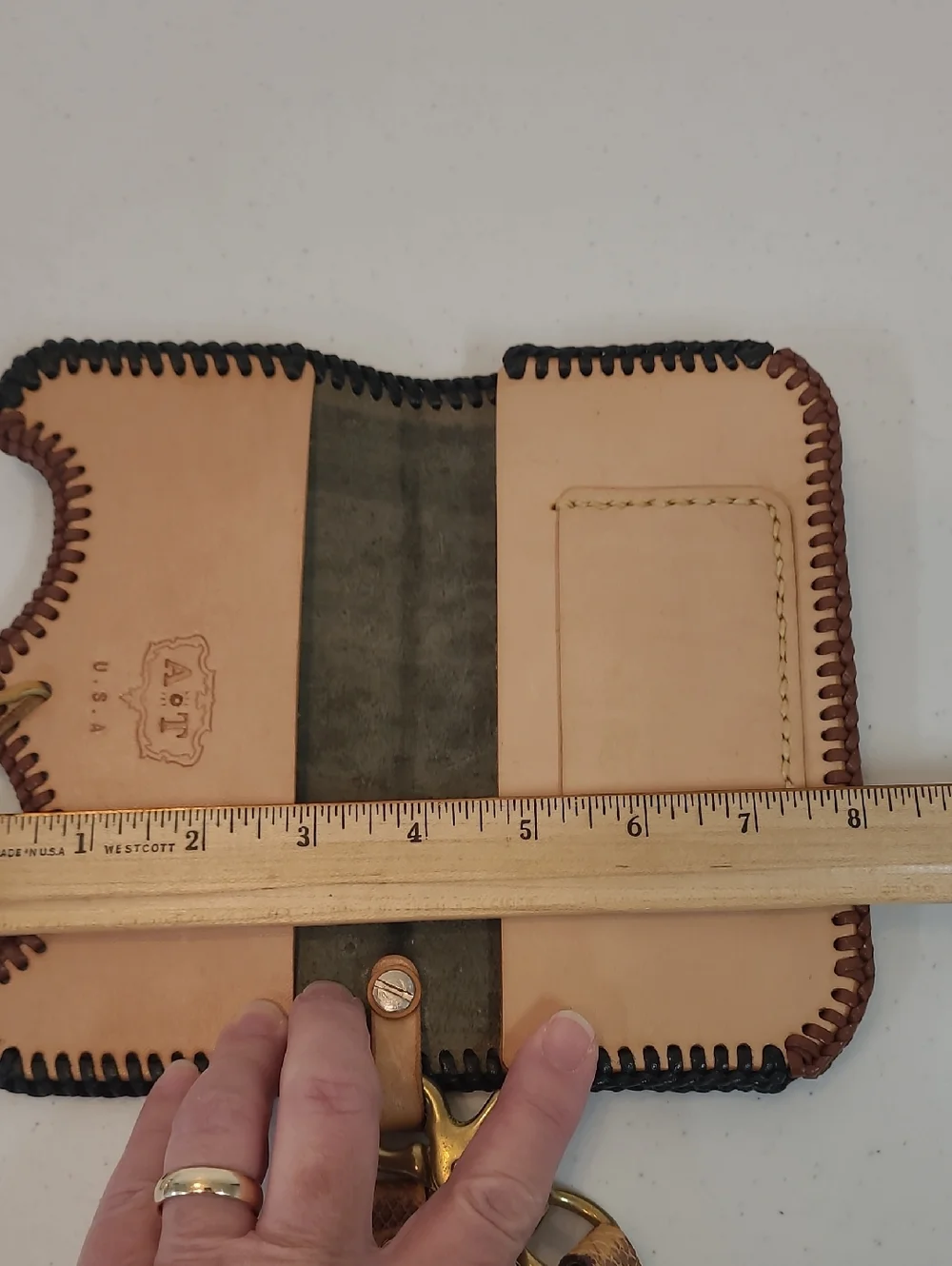 Leather Wallet W/ Wrist Clip Western Style Rodeo Cowboy Handmade Unique!